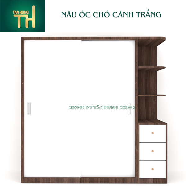 Alternative view of [FREESHIPHCM] TỦ ÁO 2 CÁNH LÙA GỖ MDF PHỦ MELAMINE CHẮC CHẮN