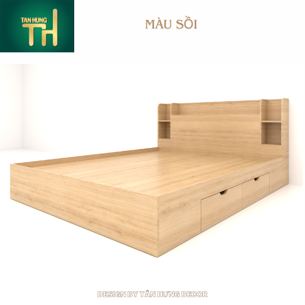 [FREESHIPHCM] GIƯỜNG NGỦ CAO CẤP GỖ MDF 17LI CÓ NỆM ĐẦU GIƯỜNG XƯƠNG SẮT CHẮC CHẮN