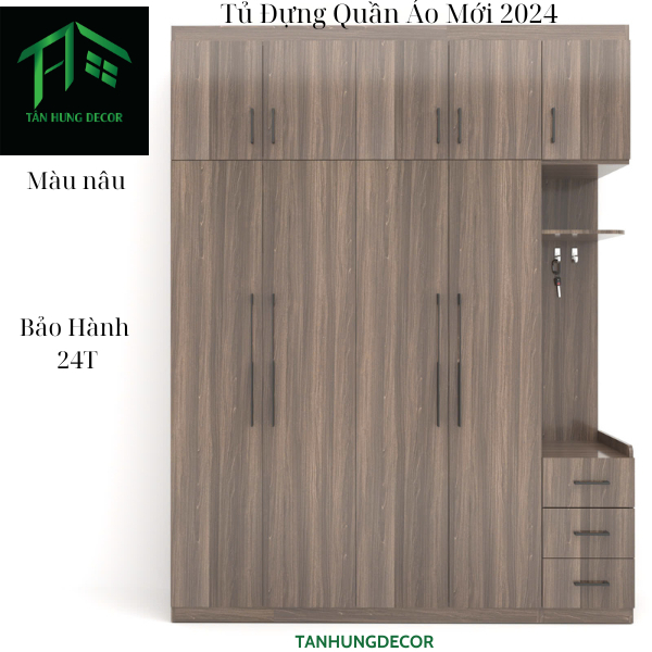 Alternative view of [FREESHIP LẮP ĐẶT] TỦ ĐỰNG QUẦN ÁO MẪU CAO HIỆN ĐẠI GỖ CÔNG NGHIỆP MDF PHỦ MELAMINE