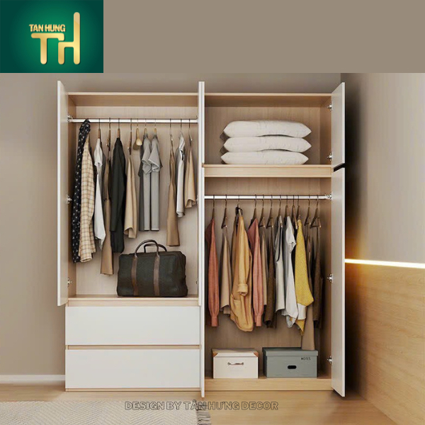 [FREESHIPHCM] TỦ ĐỰNG QUẦN ÁO TAY MÓC KIỂU MỚI HIỆN ĐẠI GỖ MDF 17MM PHỦ MELAMINE